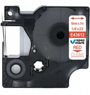Dymo strefadrukarek.pl Taśma D1 43612 6mm x 7m przeźroczysta czerwony nadruk - zamiennik | OSZCZĘDZAJ DO 80% - ZADZWOŃ! 730811399 PROMOCJA! D1-43612 - Etykiety do drukarek - miniaturka - grafika 5