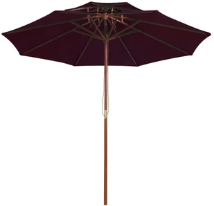 vidaXL Parasol ogrodowy z dwupoziomową czaszą, bordowy, 270 cm 313764 - Parasole ogrodowe - miniaturka - grafika 3