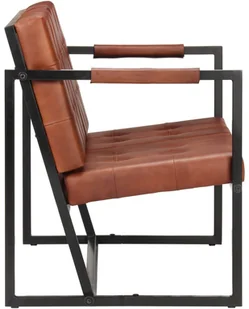 vidaXL Sofa 3-osobowa, brązowa, naturalna skóra kozia - Sofy i kanapy - miniaturka - grafika 4