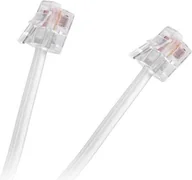 Kable miedziane - NoName Kabel telefoniczny prosty 4m Biały TEL0033F-4 - miniaturka - grafika 1