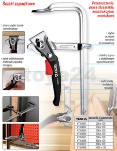Yato Ścisk zapadkowy kuty 600 x 120 mm YT-63956 YT-63956 - Imadła i ściski - miniaturka - grafika 3
