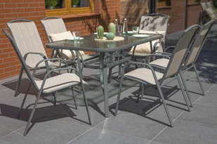 Home&Garden Meble ogrodowe metalowe Sevilla Atlanta Grey / Brown Triangles 6+1 159275 - Meble ogrodowe - miniaturka - grafika 7