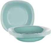 Talerze - Luminarc Kwadratowy talerz głęboki CARINE 21 cm, 6 szt. turkusowy - miniaturka - grafika 1