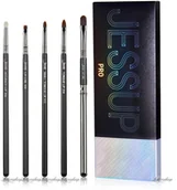 Pędzle do makijażu - Jessup Beauty JESSUP - PRO Lip Brush Set - Zestaw 5 pędzli do makijażu ust - T325 Black/Silver - miniaturka - grafika 1