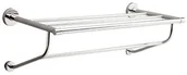 Wieszaki łazienkowe - Merida Półka na ręczniki z wieszakiem mosiądz chromowany - miniaturka - grafika 1
