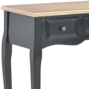 vidaXL Stolik konsolowy z 3 szufladami, czarny - Ławy i stoliki kawowe - miniaturka - grafika 6