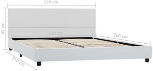 vidaXL Rama łóżka, biała, sztuczna skóra, 120 x 200 cm - Łóżka - miniaturka - grafika 6