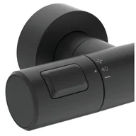 Zestawy prysznicowe - Ideal Standard Ceratherm T25 Zestaw prysznicowy ścienny termostatyczny z deszczownicą czarny mat A7546XG - miniaturka - grafika 1