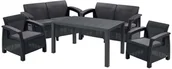 Meble ogrodowe - Keter Meble ogrodowe CORFU FIESTA ze stołem JULIE - grafitowe 15-562 - miniaturka - grafika 1