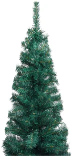 vidaXL Smukła sztuczna choinka ze stojakiem, zielona, 210 cm, PVC - Choinki - miniaturka - grafika 3