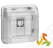 Gniazdka elektryczne - Hager BERKER W.1 Moduł gniazdo komputerowe 1 pojedyncze UAE 8-biegunowe kat.6e z pokrywą IP55 biały 14093512 14093512/HAG - miniaturka - grafika 1