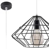Lampy sufitowe - Sollux Lighting Druciana LAMPA wisząca SL.294 industrialna OPRAWA zwis druciak metalowy czarny - miniaturka - grafika 1
