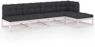 Meble ogrodowe - vidaXL 5-cz. zestaw wypoczynkowy do ogrodu, z poduszkami, lita sosna 3076565 - miniaturka - grafika 1
