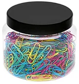 Spinacze i klipsy do papieru - WEDO Wedo 90124450079 spinacze biurowe, metalowe, 27 mm, 500 sztuk, z nylonową powłoką, w praktycznej puszce, posortowane pod względem koloru 90124450079 - miniaturka - grafika 1