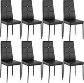 Krzesła - tectake Zestaw 8 stylowych krzeseł - czarny 404123 - miniaturka - grafika 1