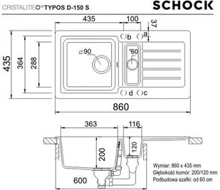 Schock Typos D-150S Asphalt - Zlewozmywaki - miniaturka - grafika 3