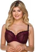 Biustonosze - LupoLine 2205 Biustonosz miękki, bordowy - miniaturka - grafika 1