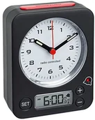 Zegary - TFA Dostmann Budzik radiowy TFA-Dostmann Combo TFA 60.1511, turystyczny, analogowy, dostępny w różnych kolorach, czarny, 9 x 4 x 11.5 cm 60.1511.01.05 - miniaturka - grafika 1