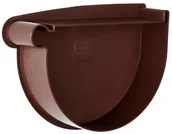 Rynny i akcesoria - Denko rynny bez uszczelki 130 mm Lewe Brąz - miniaturka - grafika 1