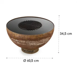 Blumfeldt Blumfeldt Savage, misa paleniskowa z grillem, : 60,5 cm, stal, osłona pogodowa, kolor rdzy GDI11-Savage - Paleniska ogrodowe - miniaturka - grafika 9