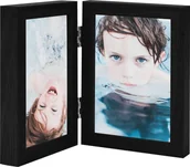 Ramki na zdjęcia - NA Ramka vidaXL Dwudzielna ramka zdjęcia czarna 2 x 10x15 cm 332765 - miniaturka - grafika 1