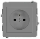 Gniazdka elektryczne - Karlik Deco szary mat gniazdo pojedyncze z uziemieniem 27DGP-1z 27DGP-1z - miniaturka - grafika 1
