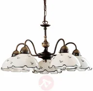 Lampy sufitowe - Kolarz Pięciopunktowa lampa wisząca Nonna biało-niebieska - miniaturka - grafika 1