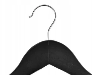 Wieszak drewniany RONDO komplet 10 szt czarny W.RONDO.CZA.10.FSC - Wieszaki do szafy - miniaturka - grafika 3