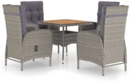 Meble ogrodowe - vidaXL 5-częściowy zestaw mebli ogrodowych, polirattan i akacja, szary - miniaturka - grafika 1