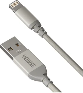 YENKEE Pleciony kabel synchronizacyjny i zasilający Lightning 2m SREBRNY ALUMINIUM Apple Lightning 41029 - Kable USB - miniaturka - grafika 3