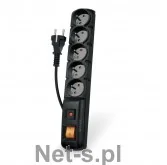 Acar F5 3m czarny wtyczka prosta - Przedłużacze i rozgałęźniki - miniaturka - grafika 2