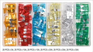 Grene Yato ZESTAW BEZPIECZNIKÓW STANDARD 120 SZT YT-83144 - Bezpieczniki elektryczne - miniaturka - grafika 3