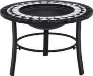 Paleniska ogrodowe - vidaXL Palenisko ogrodowe z mozaiką 68 cm czarno-białe 46721 - miniaturka - grafika 1