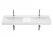 Umywalki - Roca A32768BS00 ONA Umywalka ścienna podwójna 120x46 Supraglaze - miniaturka - grafika 1