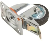 Kółka i bloczki - OBI Kółko zwrotne transportowe z kołem gumowym i ustalaczem śr. 80 mm 50 kg - miniaturka - grafika 1