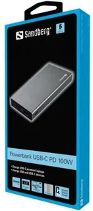 Sandberg Powerbank USB-C PD 100W 20000 420-52 - Powerbanki - miniaturka - grafika 2