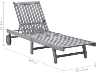 vidaXL Leżak, lite drewno akacjowe 311872 - Leżaki ogrodowe - miniaturka - grafika 8