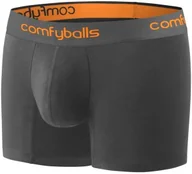 Bielizna sportowa męska - ComfyBalls COMFYBALLS Bokserki LONG COTTON czarno-pomarańczowe - miniaturka - grafika 1