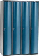 Szafki BHP - AJ Produkty Szafa szatniowa Curve 4 sekcje 4 drzwi 1740x1200x550 mm niebieski metal 1311557 - miniaturka - grafika 1