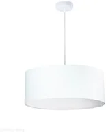 Lampy sufitowe - Koncept BPS Welurowy abażur Lilia - biała lampa wisząca do salonu, sypialni (kolekcja - Standard, 1xE27) ręczn 010-060-60cm - miniaturka - grafika 1