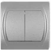 Wyłączniki światła i elektryczne - Karlik LOGO Łącznik świecznikowy 7LWP-2, kolor srebrny metalik 7LWP-2 - miniaturka - grafika 1