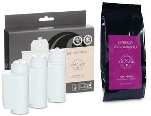 Seltino - water matters Zestaw promocyjny - "filtr + kawa" - Seltino PRIMO TRÓJPAK z kawą Seltino Espresso Colombiano 80g SET_3X_FE113 - Akcesoria i części do ekspresów do kawy - miniaturka - grafika 2