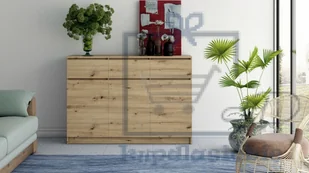 KOMODA SZAFKA 3D3S 120CM DĄB ARTISAN DRZWI SZUFLADY - Komody - miniaturka - grafika 2