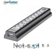 Manhattan Hub USB 2.0 10ów + Zasilacz, Czarny 161572 - Huby USB Manhattan Hub USB 2.0 10ów + Zasilacz, Czarny 161572 - Huby USB - miniaturka - grafika 2