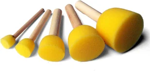 nakleo pędzle gąbkowe okrągłe // zestaw 5 szt. AKC-WAL-002  - Pędzle i wałki - miniaturka - grafika 2