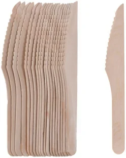 EH Excellent Houseware Jednorazowe noże drewniane 20 sztuk zestaw noży idealny jako sztućce do grilla czy na piknik B07QCDVQJM - Deski do krojenia - miniaturka - grafika 2