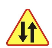 Wyposażenie miejsc publicznych - Znak ostrzegawczy A-20 Odcinek jezdni o ruchu dwukierunkowym - miniaturka - grafika 1