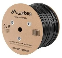 LANBERG Kabel FTP Kat.6 CU 305m drut outdoor (LCF6-20CU-0305-BK) - Kable miedziane - miniaturka - grafika 5