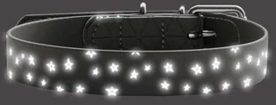 Ecolife HUNTER OBROŻA DLA PSA CONVENIENCE REFLECT STARS CZARNA dł 55 szer 2,5cm - Obroże dla psów - miniaturka - grafika 2