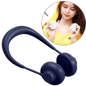 Wentylatory - Hurtel Przenośny wentylator wiatrak na szyję akumulator 1800 mAh + kabel micro USB niebieski 61412-0 - miniaturka - grafika 1